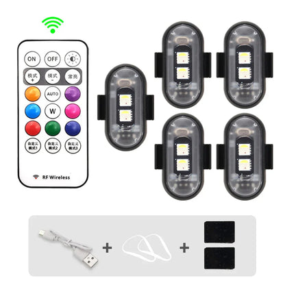 RGB Led Car Strobe Lights Motorcycle LED Flash Position Wireless Light Aircraft Airplane Helicopter Warning Lights Accessories